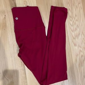 Lululemon Wunder Under leggings red size 6